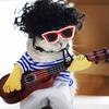 Halloween Pet Transformation Dress Funny Guitarist Outfit for Dogs Cats Pet Standing Dress for Festivals Parties