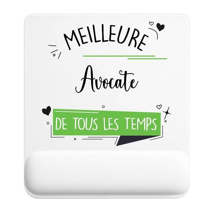 Tapis de souris - PLANETEE - Avocate Meilleure temps femme - 22x18 cm - Surface lisse anti-dérapante - 3 mm - Sublimation HD