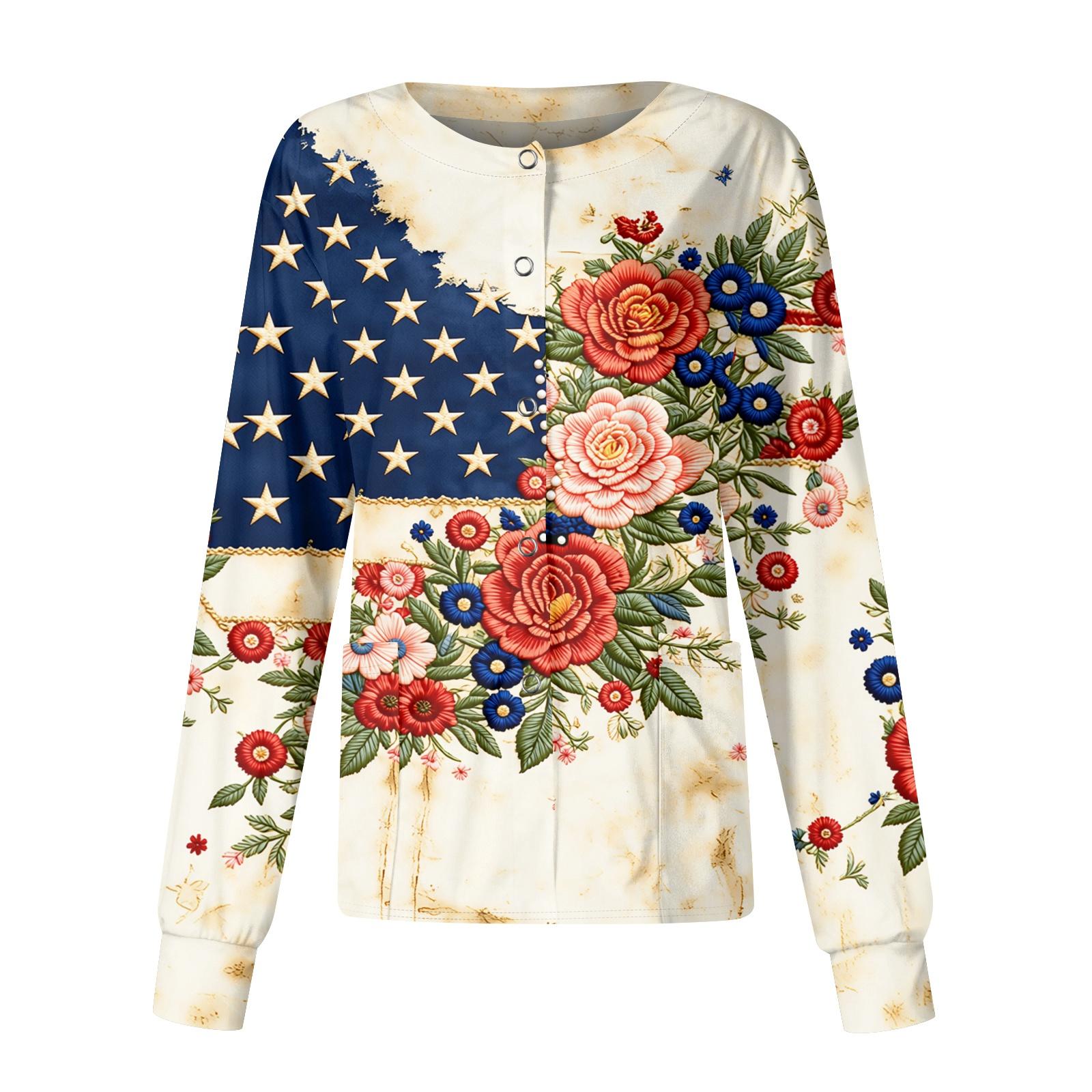 

Женская повседневная модная куртка с длинным рукавом, воротником-стойкой, на одной пуговице, с принтом ко Дню Независимости, рабочая XXL бежевый