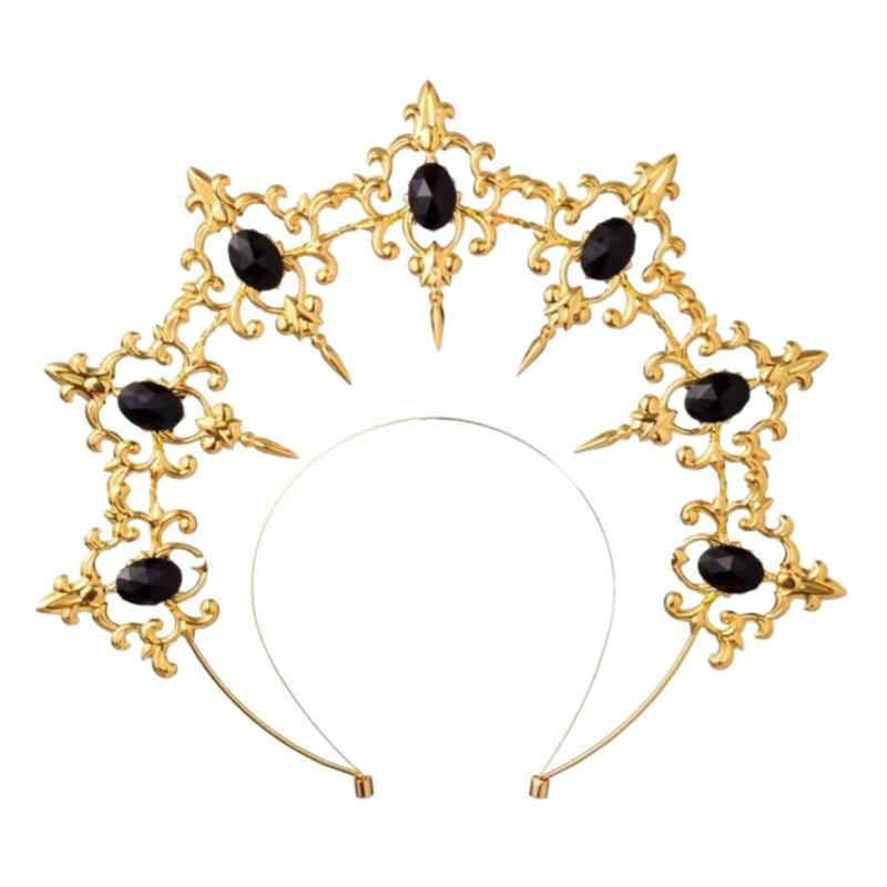 Alloy Crown Tiaras Headband Cosplay Wedding Hair Accessories Ladies Hair Hoop