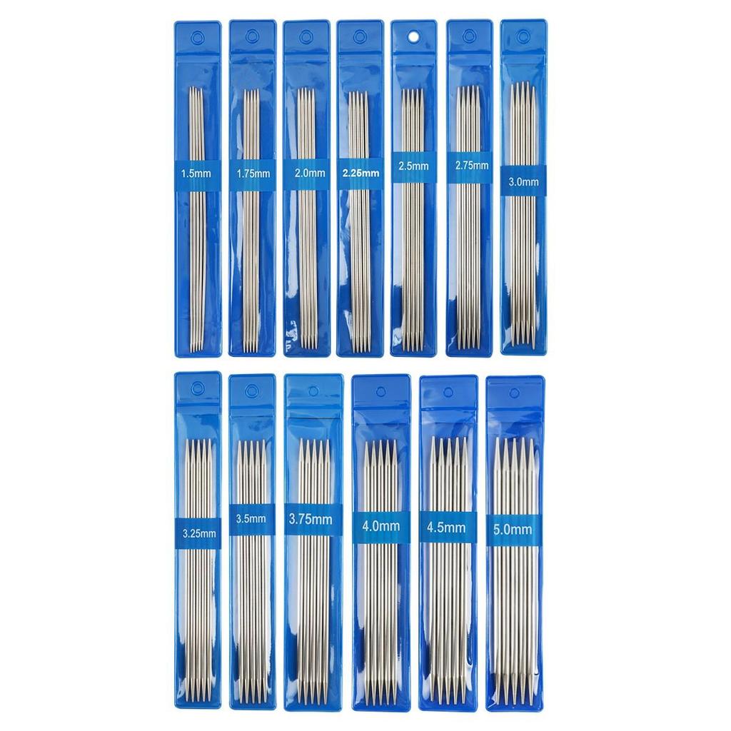 15cm Short Stainless Steel Knitting Needles Set - Straight Sweater Needles for Handmade DIY Dolls