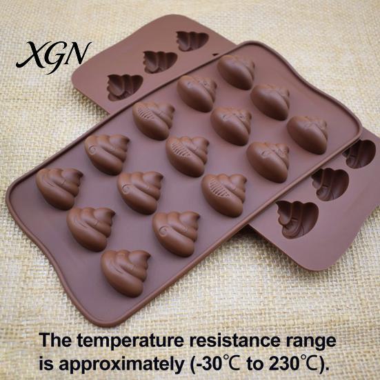 Funny Gag Gift Baking Mold Poop Chocolate Mold, 15 Cavity Silicone Tray, Non-stick Heat Food Grade Candy Tray Resistant Dessert for Fondant Jelly