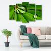 Five Piece Picture Canvas Print Leafy Rosy Drops