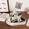 Special Spring and Summer New Milk White Two Wear Canvas Shoes Women's Thick Soles One Pedal Half Drag Foot Little White Shoes