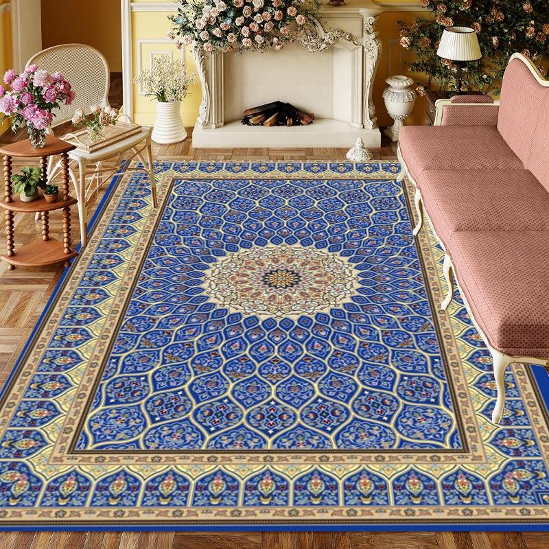 Europe Persia Style Retro Flowers Carpet Living Room Sofa Bedroom Bedside Study Kitchen Entrance Door Rug Non-slip Decor Mat