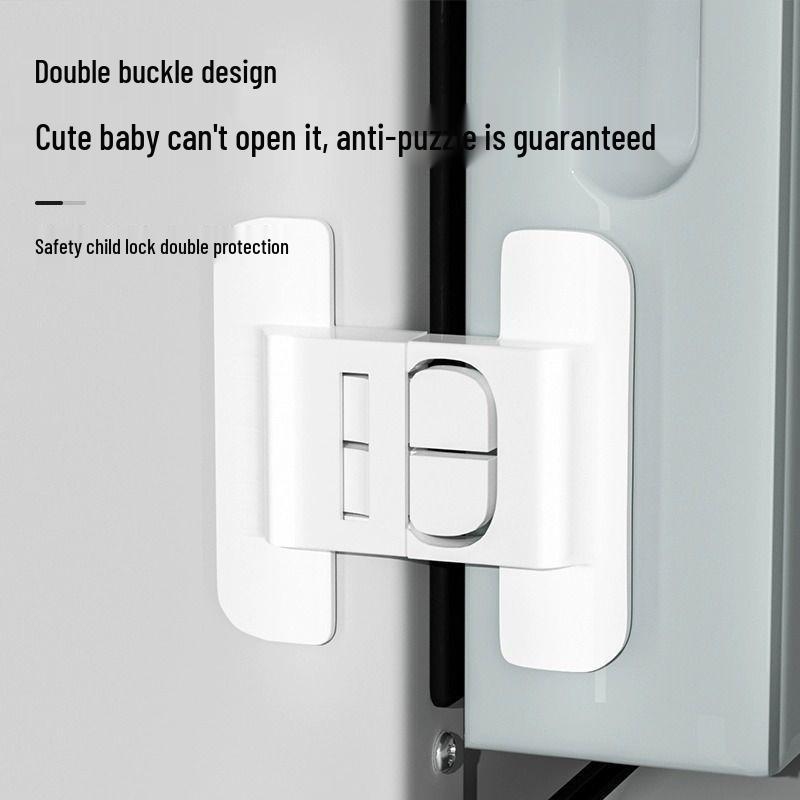 Baby-Proof Refrigerator Door Latch - No Punching Required, Ensures Secure Closure