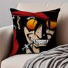 anime dark HHELLSING Cushion Cover Pillowcase Antidustmite Invisible Zipper Short Plush Sofa Cushion
