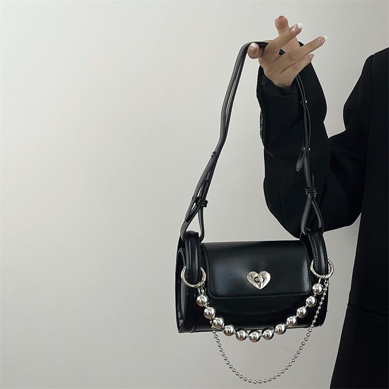 IELGY lock love chain cylinder bag, high-end shoulder messenger bag