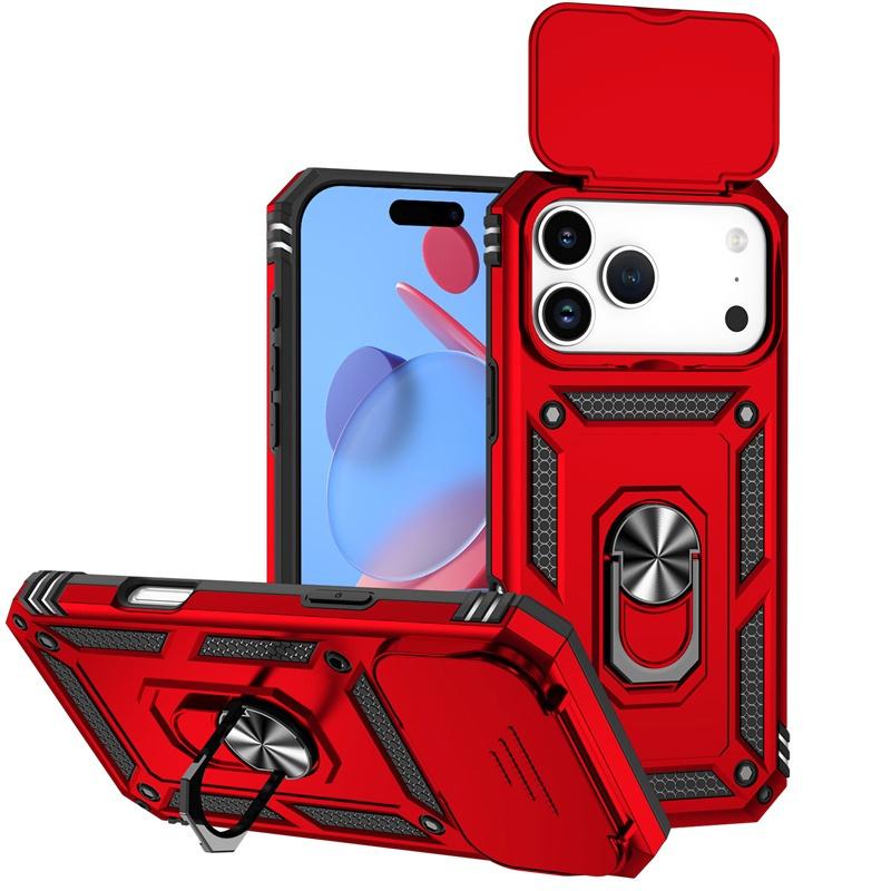 Armor Funda For iPhone 17 Pro Max Case Slide Camera Lens Protector Case For iPhone17 Pro Air 17Pro Max Magnetic Ring Stand Cover