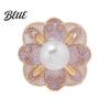 Decorative Lapel Pin Women Brooch Imitation Pearls Enamel Glaze Flower