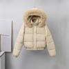 Women's European & American Winter Cotton Jacket - Korean Style, Short, Thick, with Fur Collar