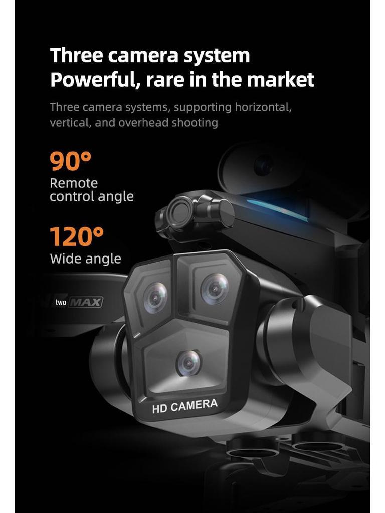 C10 HD Triple Camera Drone with Intelligent Obstacle Avoidance, Remote Control, and Four-Axis Design