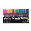 Black Double-Line Quick-Dry Non-Bleeding Fluorescent Art Marker for Students