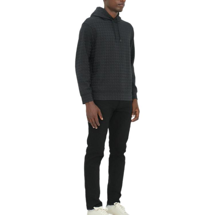 Emporio Armani Asv Lyocell-blend Jacquard Jersey Hooded Sweatshirt with Repeated Eagle Motif EM003424-AF13700-FC230