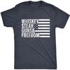 Funny Bourbon Gifts For Men, Whiskey Steak Guns Freedom Tee, Whiskey Lover Gift, Drinking T-Shirt, Fathers Day Tee, USA BBQ Shirt