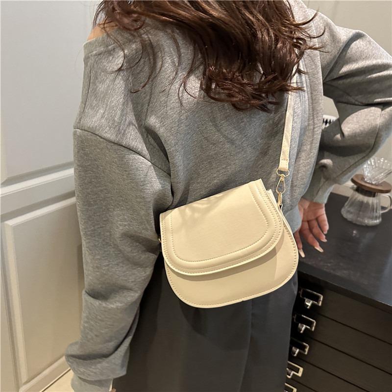 Summer Simple Solid Color Small Bag Women's Bag New Trendy Fashion Retro Casual Messenger Bag Shoulder Bag