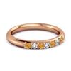 Citrine Eternity Stackable Ring - 925 Sterling Silver Rose Gold Vermeil
