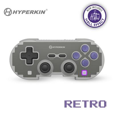 HYPERKIN Pixel Art Kabelloser Controller für mit Hall-Effekt Bluetooth Drift Turbo Retro Grau Switch/PC/Smartphone, Sticks, 5.0/Kabelgebundene Verbindung,