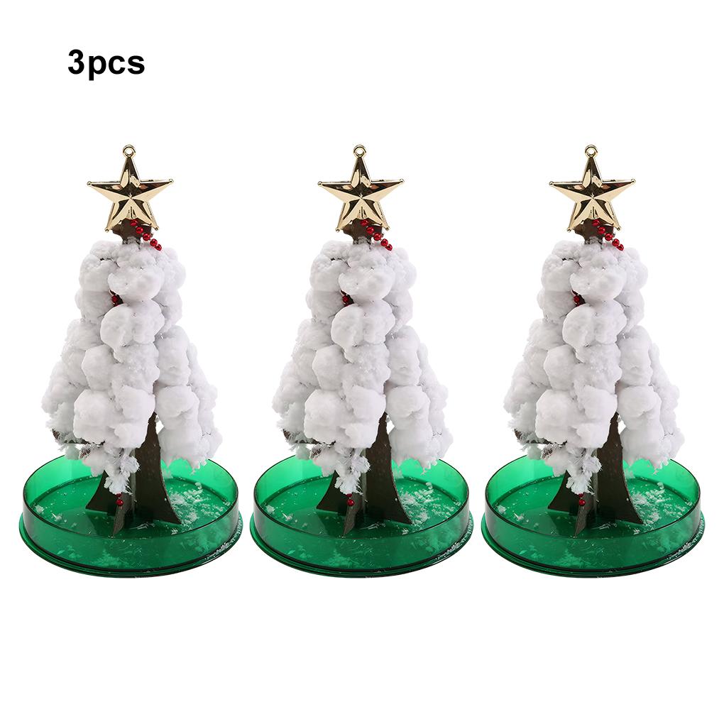 3 bucăți de pom de Crăciun în creștere magică DIY distracție cadou de Crăciun jucărie pentru adulți, copii, acasă, festival, petrecere, recuzită, mini brad