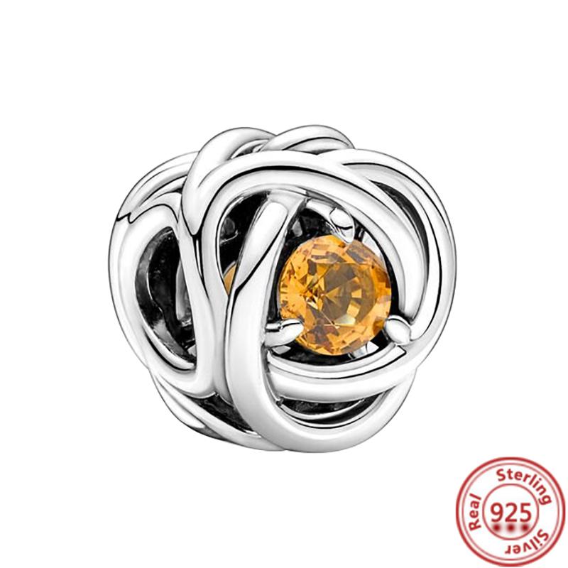 Нові 12 сузір'їв місяць колір вічність коло шарм Fit оригінальні шарми браслет з бісеру 925 срібло DIY ювелірні вироби