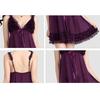 Lingerie sexy nuisette négligée tissu lisse et doux jolis rubans beaucoup de froufrous sur la poitrine et l'ourlet [Synlala] transparent
