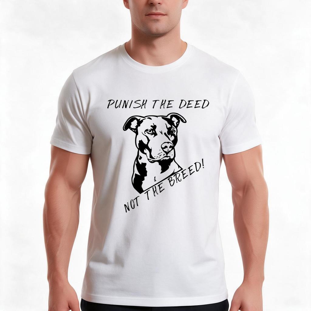 Pit Bull Punish The Deed Not The Breed Tshirt Summer Casual Cotton Tee Oversized Streetwear Tops Vintage Graphic Print