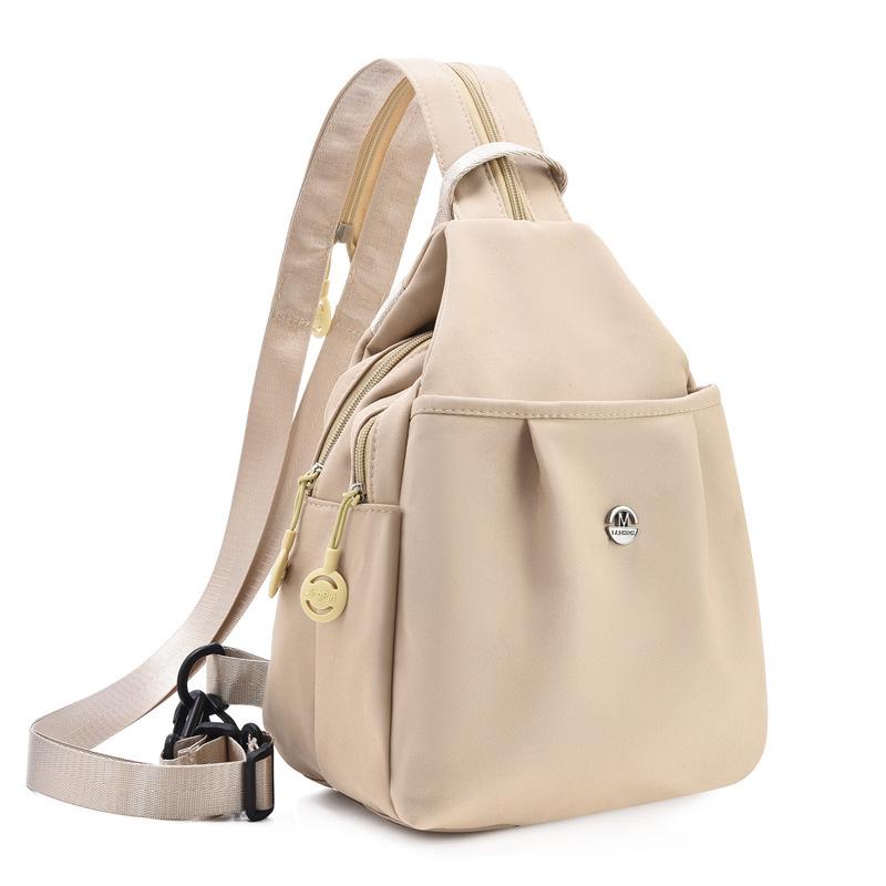 2026 Autumn Women s Oxford Cloth Bag: Versatile Solid Color Backpack & Chest Bag