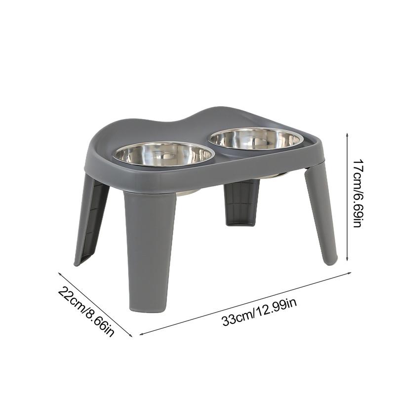Elevated Dog Feeder Dogs Bowls Foldable Raised Stand with Double Stainless Steel Food Water Bowls for Small Medium Large Dogs
