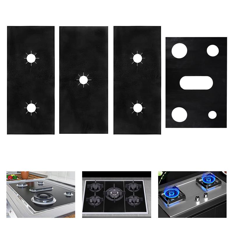 1~5 Holes Gas Stove Pad Protective Cover Anti-dirty Non-stick Pad Reusable Stovetop Scratch Protector Pads Kitchen Parts