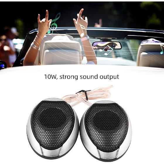 

10W Car Speaker Round Stickable Loudspeaker Automobile Tweeter with Adhesive for Easy Installation Compatible with Most Vehicles