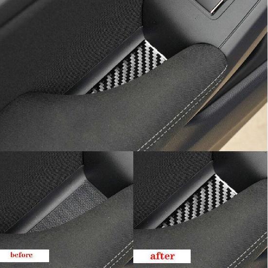 For Honda Civic 11th 22 23 24 Real Carbon Fiber Inner Door Slot Pad Trim 4PCS