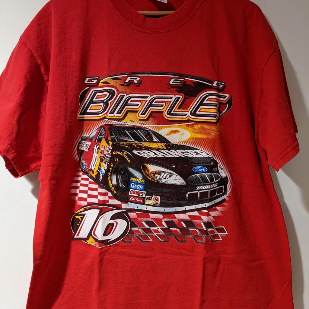 Vintage Nascar Chase Authentic Greg Biffle 16 retro red tee QT2954