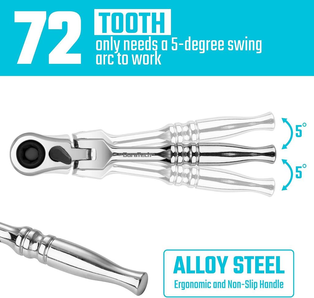 Xiaomi 1/4'' Drive Ratchet Handle 2-in-1 Chrome Vanadium Steel Multi-Purpose Reversible Resilient Head Ratchet Wrench Ratchet Handle