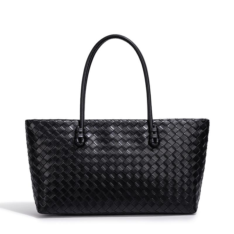 Knitted Pattern Bag, Women's New Fashionable Large Capacity Tote Bag, Casual Retro Commuting Single Shoulder Handbag