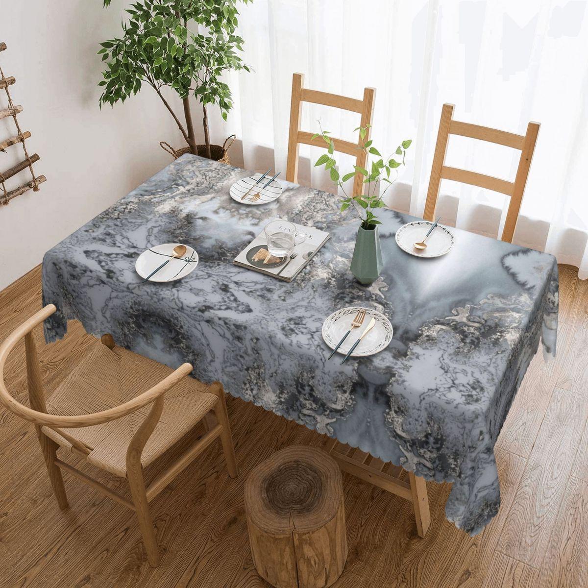 Rechthoekig Grijs Marmer Textuur Abstract Patroon Tafelkleed Moderne Geometrische Grafische Tafelkleed Tafelkleed voor Picknick 137x183cm