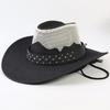 Western Cowboy Hat Men and Women Summer Breathable Sunscreen Visor Hat Big Brim Outdoor Travel Straw Top Hat