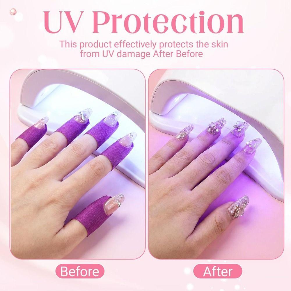 100Pcs U-Shape U-shaped Finger Grip Sticker Stripping Tape Anti-Overflow Tape Manicure Tool