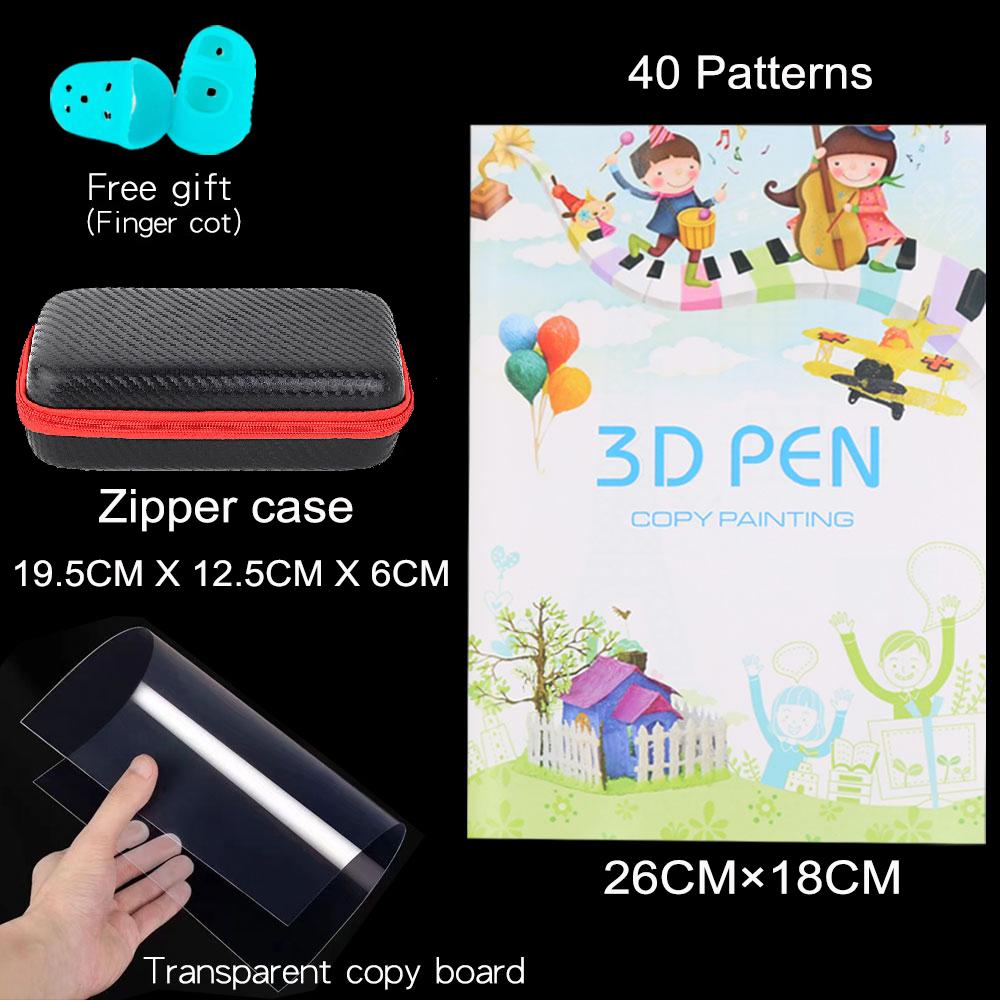 Drawing Book for 3D Printing Pen Reusable Colorful 40 8 Patterns Thick Paper Clear Plate Painting Template for 3D Pen Kid Gifts