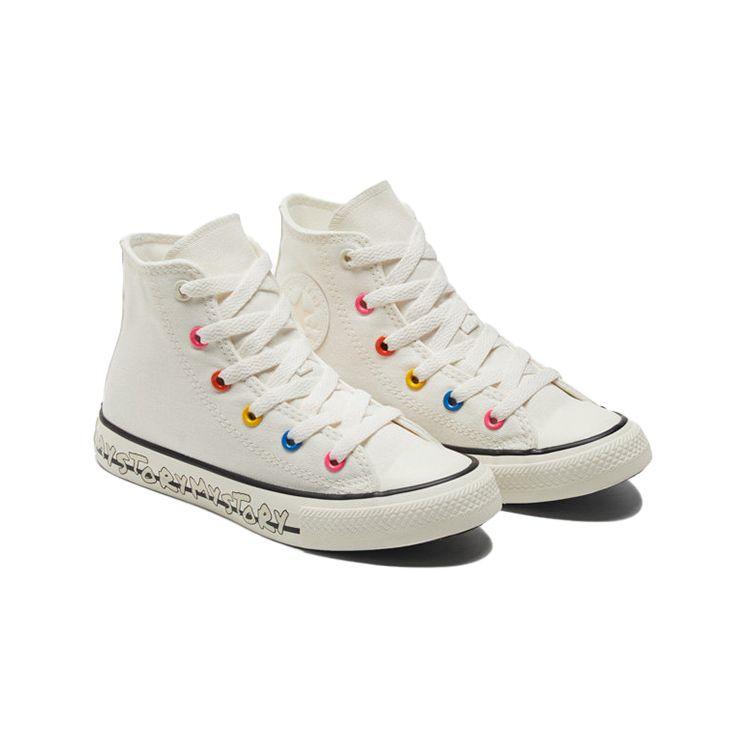 Converse All Star Chuck Taylor Canvas High Top Sneakers Kids Sneakers Off-White 370399c
