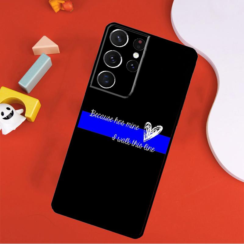 

Police Thin Blue Line American Flag Phone Case For Samsung Galaxy S25 Ultra S9 S10 S20 S21 FE S22 S23 S24 Plus S24 Ultra Cover Galaxy S25