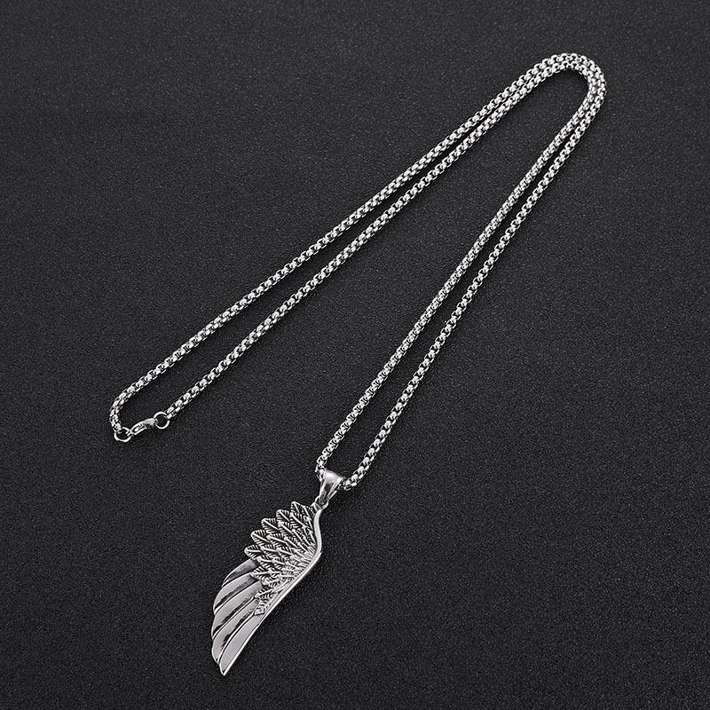 Angel Wing Necklace Unisex Trendy Vintage Feather Pendant Minimalist Choker Necklace