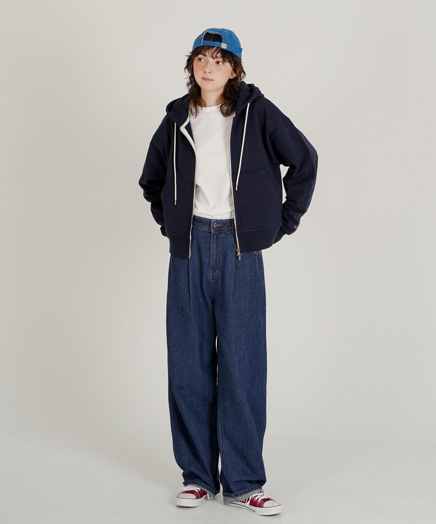 Wv Project Easy Heavy Cotton Zip-Up Navy Mjhd7781