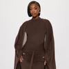 European & American Women's Backless Long Sleeve Pullover Dress with Mesh Shawl - Slimming Two-Piece Set
