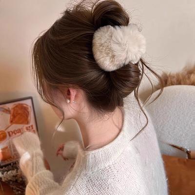 Simpatico Fermaglio a Pinza di Peluche, Nuovo Fermaglio di Alta Gamma, Coda di Cavallo Alta sulla Parte Posteriore della Testa della Donna, Pinza a Squalo, Accessori per Capelli