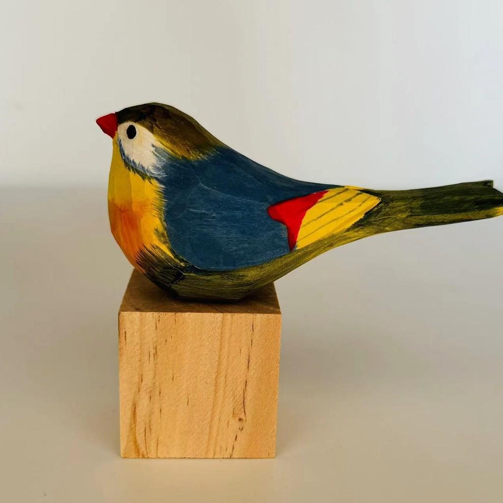 Wooden Little Chubby Bird Toy Decorative Piece For Office And Living Room Decor