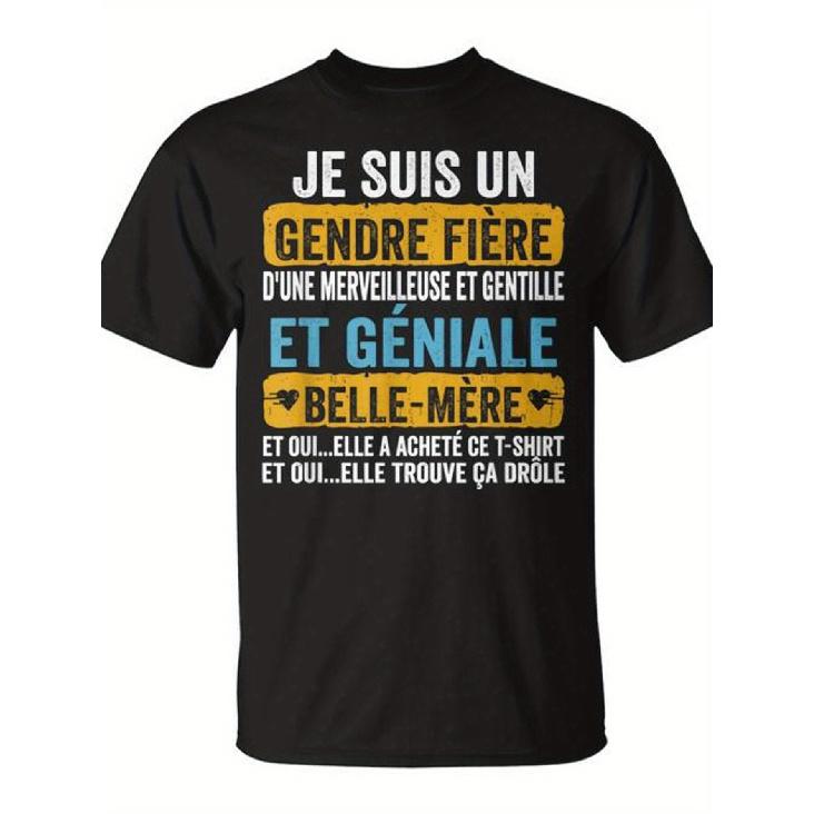 Plus Size Men'S T-Shirt With French Quote "I'M A Proud Son-In-Law" - 100% Comfortable Short-Sleeve Crew Neck Casual Shirt With Back Print, Humorous