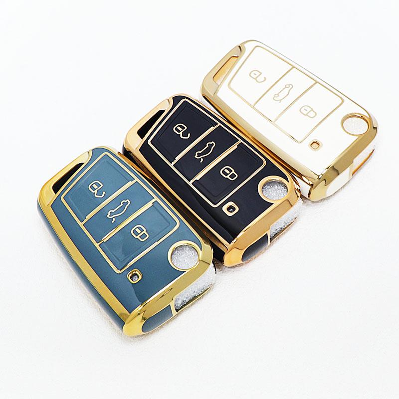 3 Buttons Keyless For Vw Seat Ateca Leon Ibiza Skoda Octavia Golf 7 Tiguan Car Key Case Cover Keychain Fob Shell Accessories