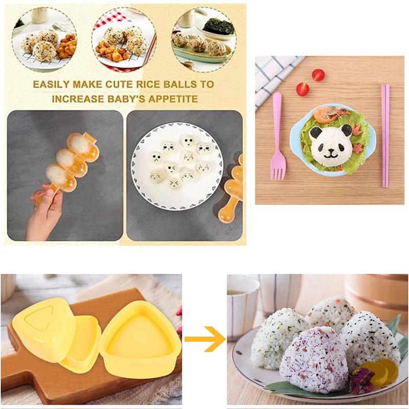 Kreatives Reiskugel-Formen-Set DIY Sushi Onigiri Maker Bento-Werkzeug für Kinder Dreieck Herz Bär Panda Form Einfaches Sushi-Herstellungs-Set