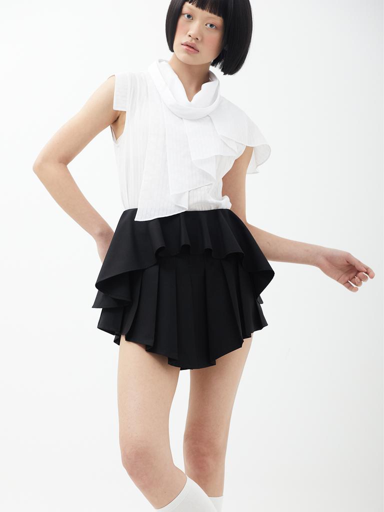 SMIEUR Layered Skirt (Black)
