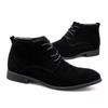 High Top Fashion Leather Boots Men Cow Suede Casual Ankle Short Boots Pointed Toe British Style Winter Super Warm